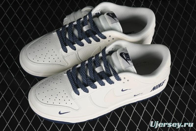 Nike SB Dunk Low Collaboration Three Swooshes Dark Blue Colorway Low-Top Casual Skateboarding Shoes - NK5639-327