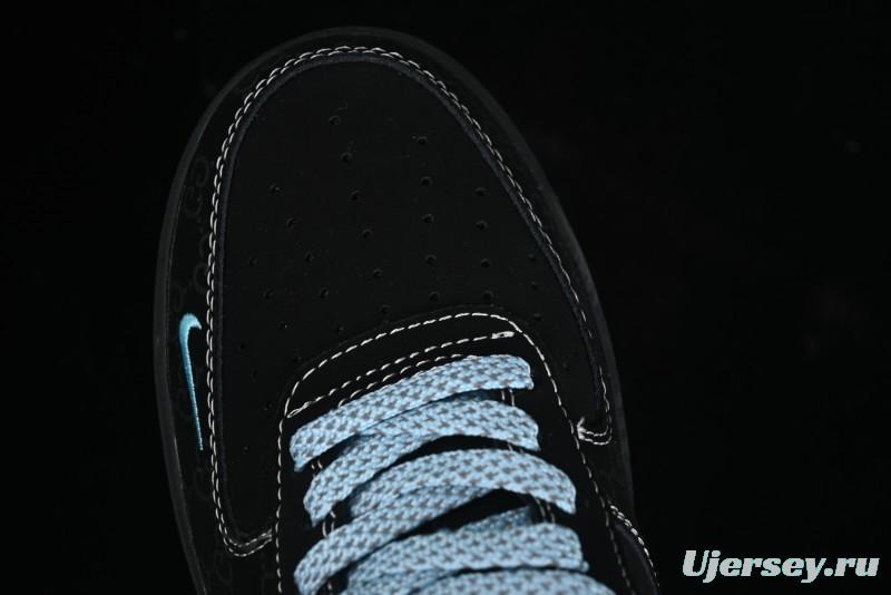Nike Air Force 1 '07 Low Stussy Collaboration - Black Tiffany Low-Top Casual Sneakers - KK1988-008