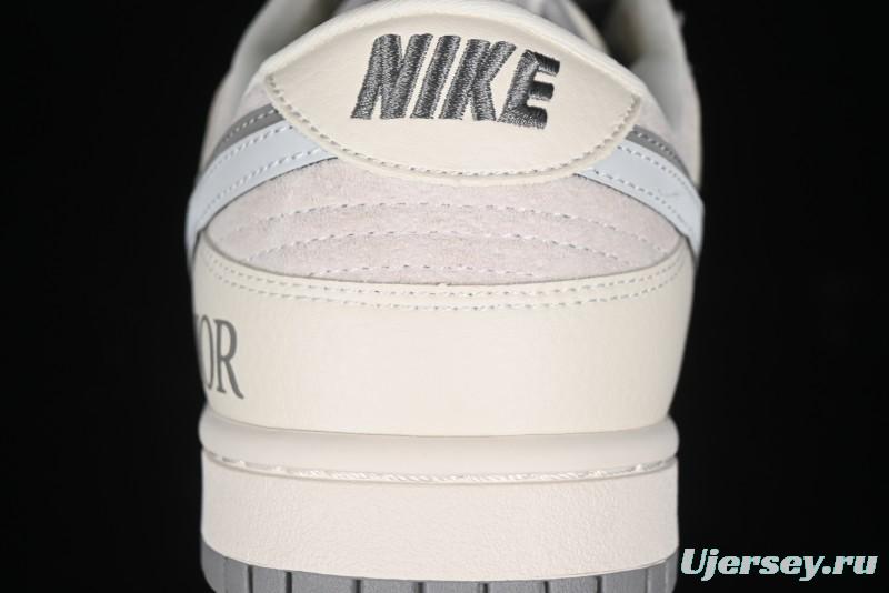 Nike SB Dunk Low Dior Collection - Beige Grey Blue Hook Anniversary High-End Custom Low-Top Casual Sneakers - XD6188-042