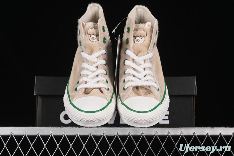 Converse Zoo Happy Pets Series High-Top Casual Sneakers with Plush Lining for Autumn Winter - A12768C