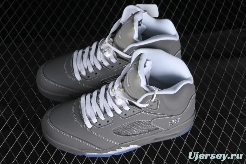 Nike Air Jordan 5 Retro Basketball Shoes with Grey Wolf Colorway - 136027-005