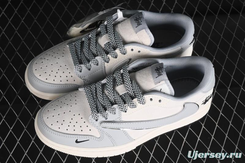 Nike Travis Scott x Fragment Design x Air Jordan 1 Low OG SP AJ1 Retro Sneakers - SJ2068-122