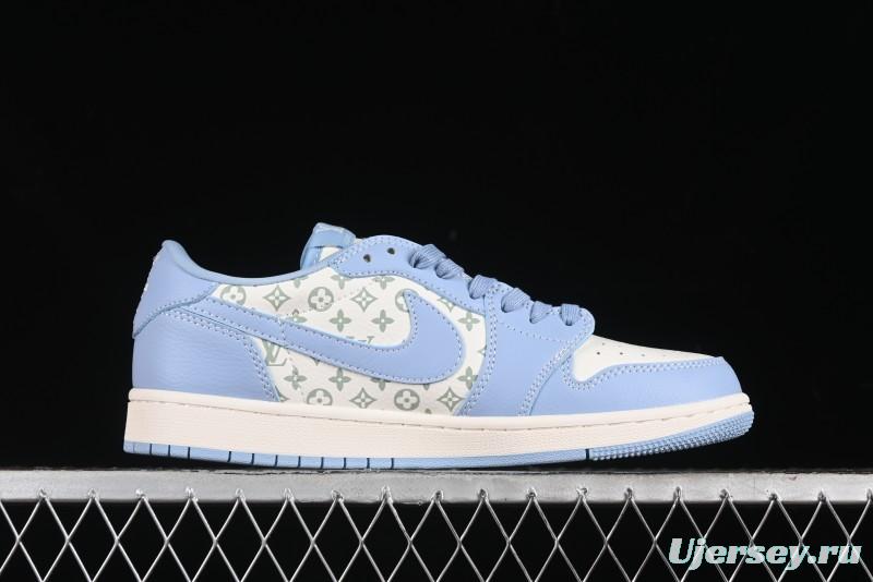 Nike Travis Scott x Fragment Design x Air Jordan 1 Low OG SP AJ1 University Blue - LX1988-104