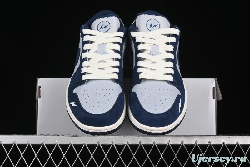 Nike Air Jordan 1 Low Retro Basketball Shoes in White Grey Blue - DC2024-026