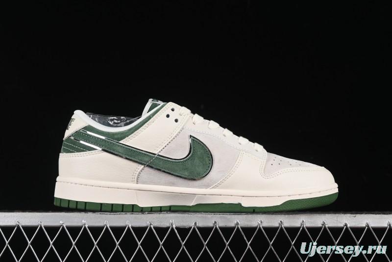 Nike SB Dunk Low The North Face Collaboration - Pig Leather Green Swoosh Anniversary Custom Low-Top Casual Skate Shoes - DQ1098-511