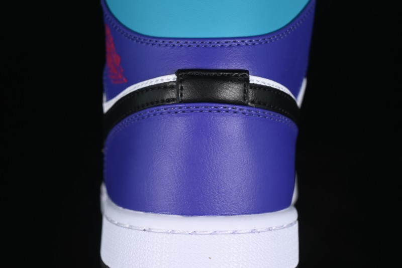 Nike Air Jordan 1 Mid AJ1 Lakers Colorway Black White Purple Mid-Top Casual Sneakers - DQ8426-154
