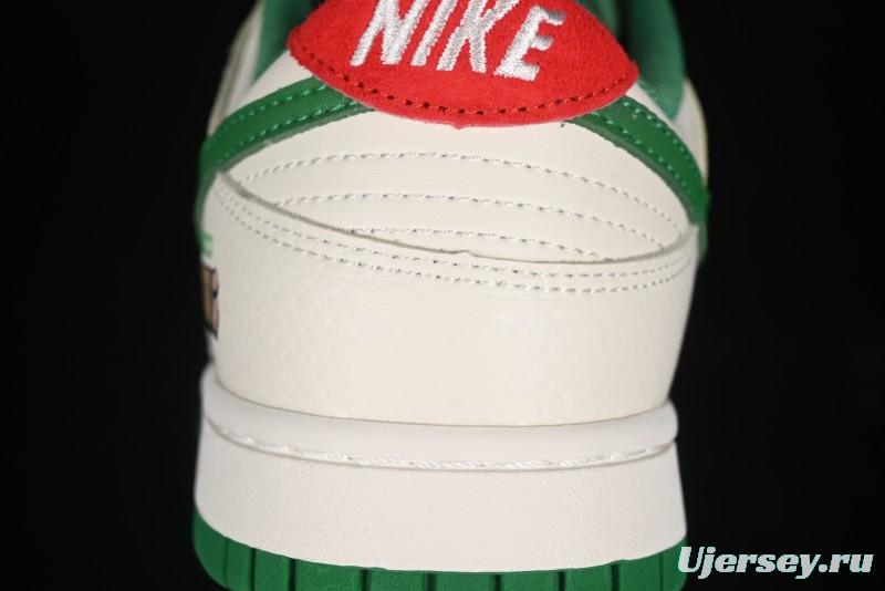 Nike SB Dunk Low Gucci Collaboration - Custom Patchwork Green Swoosh Anniversary Edition Low-Top Casual Skate Shoes - KK1688-053