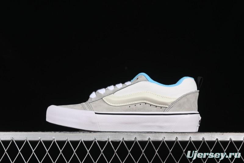 Vans Knu Skool Low-Top Retro Casual Vulcanized Slip-On Shoes in Grey Blue - VN000D6CCCZ