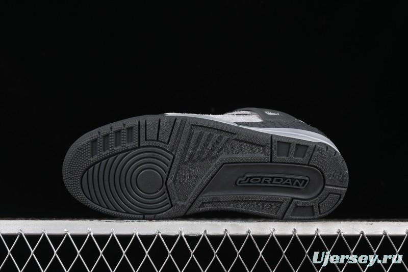 Nike Jordan Spizike Low AJ Hybrid Elements Black Grey Crack Leather Casual Sneakers - FQ1759-002