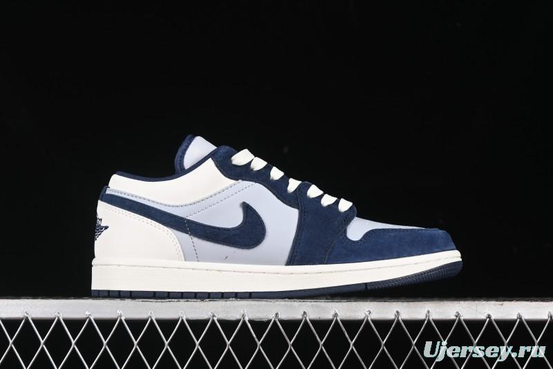 Nike Air Jordan 1 Low Retro Basketball Shoes in White Grey Blue - DC2024-026