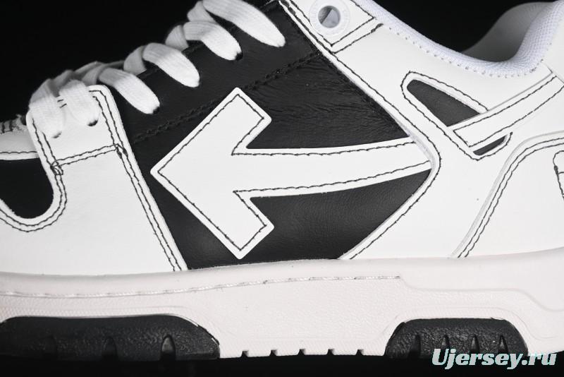 Off-White Out Of Office Low-Top Fashion Sneakers in White Black - AJD4