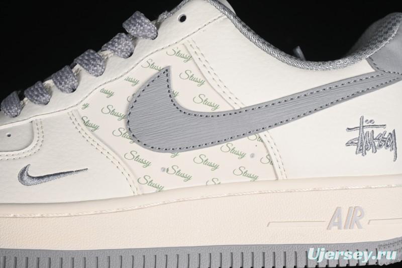 Nike Air Force 1 '07 Low Stussy Collaboration - Brushed Grey Low-Top Casual Sneakers - XZ3328-005
