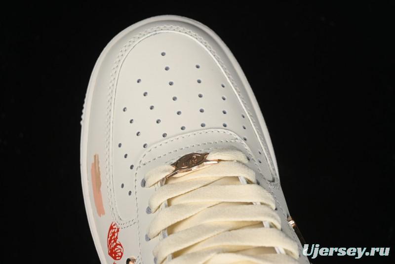 Nike Air Force 1 '07 Low Casual Sneakers with Mint Mambo Anime Theme and Gold Spray - ZH0316-040