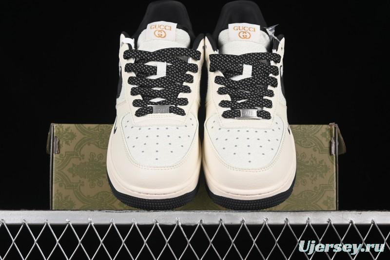 Nike Air Force 1 '07 Low Gucci Collaboration - Dark Blue Linen Casual Sneakers - XZ3398-888