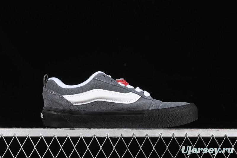 Vans Knu Skool Dark Grey Black Sole Versatile Casual Slip-Resistant Cushioned Platform Sneakers - VN000D22PWT