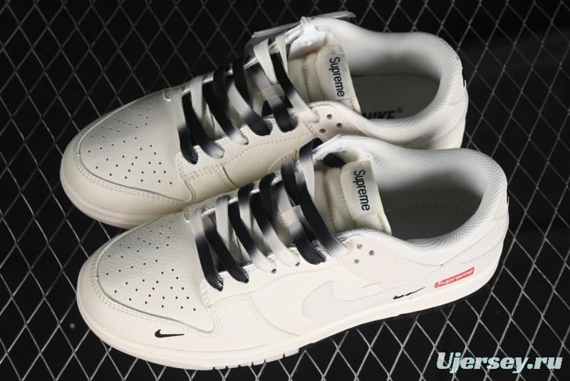 Nike SB Dunk Low Supreme Collaboration - Double Swoosh Dual Color Anniversary High-End Custom Low-Top Casual Skate Shoes - BB8675-112