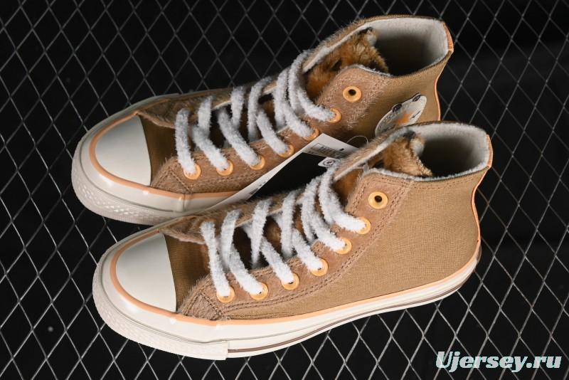 Converse Zoo Happy Pets Series High-Top Plush Lined Casual Sneakers for Autumn Winter - A12766C