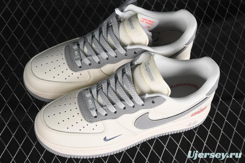 Nike Air Force 1 '07 Low Stone Island Supreme Collaboration Off-White Star Grey Low-Top Casual Sneakers - BB1616-303