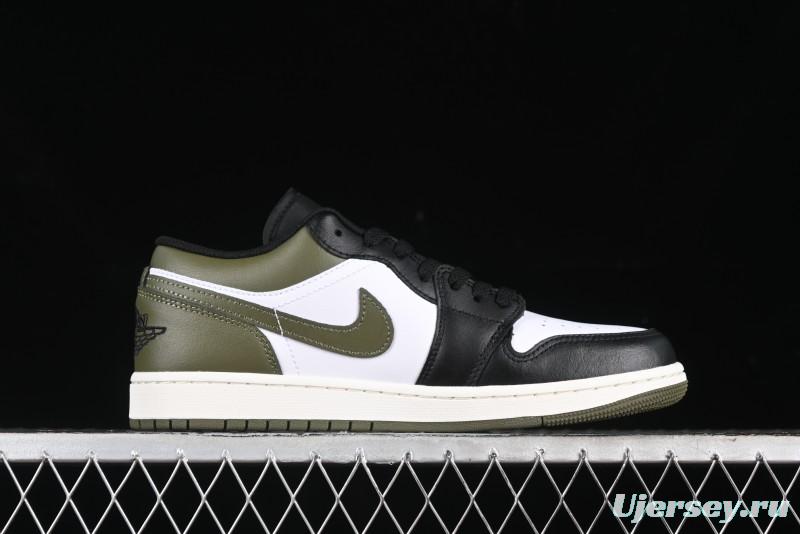 Nike Air Jordan 1 Low "Medium Olive" Casual Sneakers - 553558-092