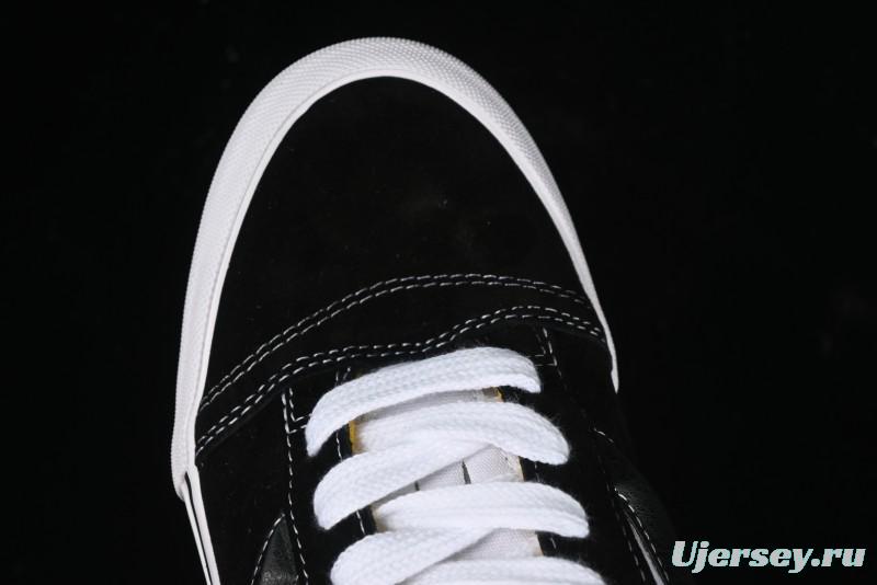 Vans Knu Skool Low-Top Retro Casual Vulcanized Slip-On Sneakers in Black White Yellow - VN000D6C6RJ