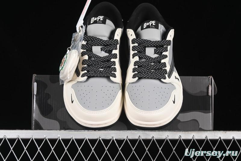 Nike Travis Scott x Fragment Design x Air Jordan 1 Low OG SP AJ1 Bape Collaboration - BB6511-626