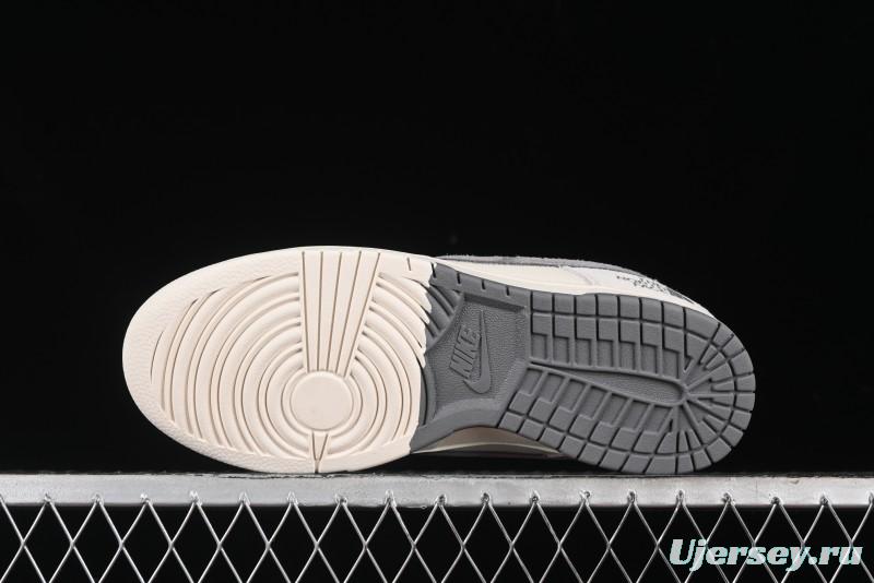 Nike SB Dunk Low The North Face Collaboration - Grey Pigskin Navy Swoosh Anniversary Custom Low-Top Casual Skate Shoes - SJ1089-009