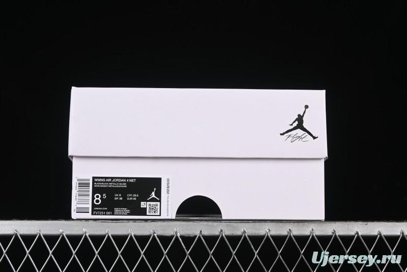 Nike Air Jordan 4 Retro Basketball Shoes with Mesh Design - FV7251-001