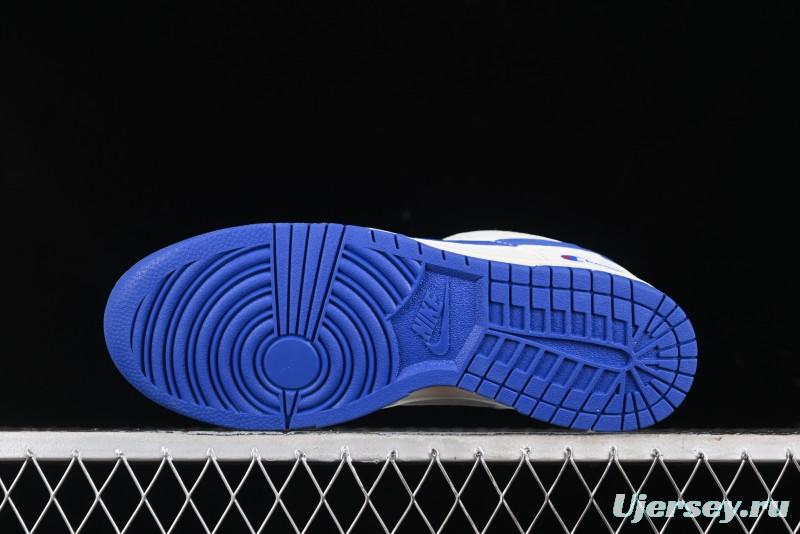 Nike SB Dunk Low Champion Collaboration - Blue Swoosh Anniversary Custom Low-Top Casual Skate Shoes - KK1333-001