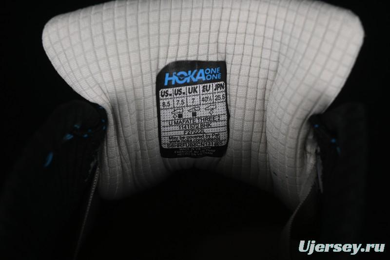 Hoka Mafate Three 2 Ultra-Lightweight Cushioned Trail Running Shoes with Vibram Outsole - 1141572 BHK