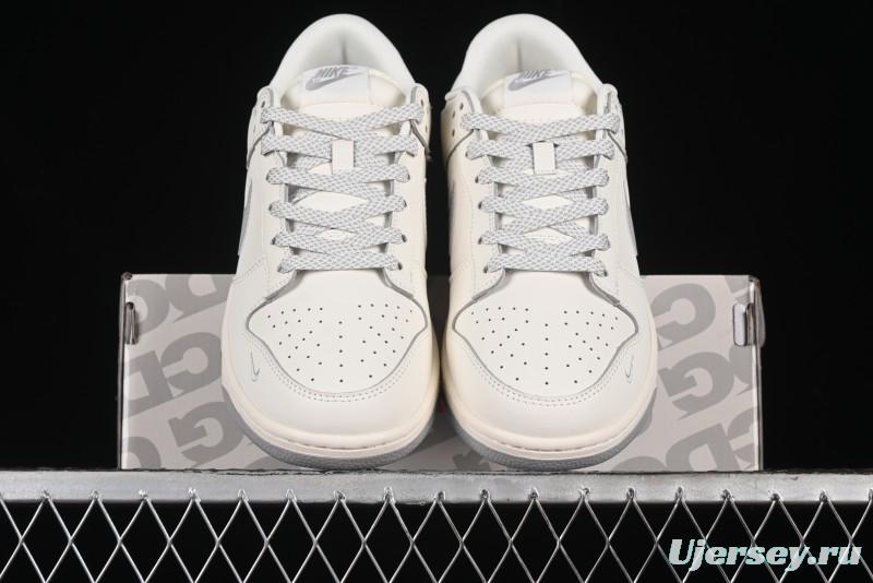 Nike SB Dunk Low Supreme The North Face Collaboration - Light Gray Reflective Swoosh Anniversary Custom Edition Low-Top Casual Skate Shoes - XX2025-628