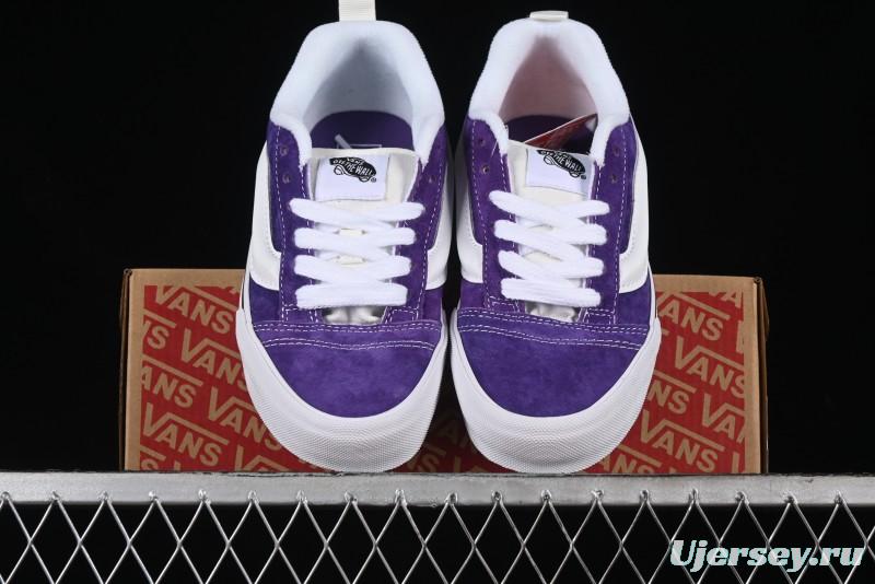 Vans Classics Knu Skool Full-Grain Leather Retro Sneakers with Chunky Silhouette - VN000CS0DRV