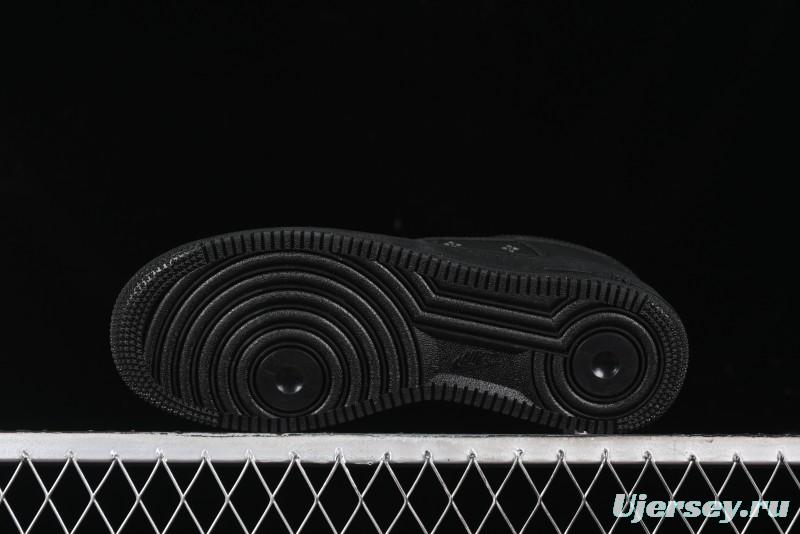 Nike Air Force 1 '07 Low LV Custom All Black Casual Sneakers - 315122-101