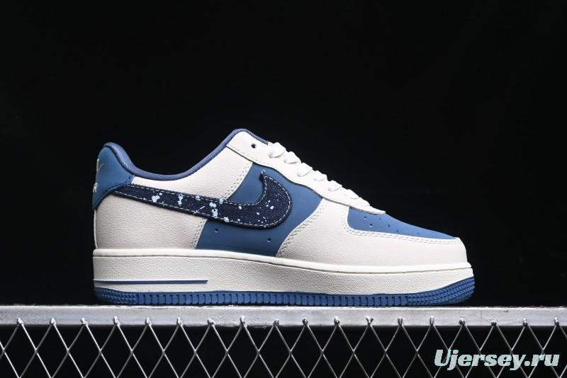 Nike Air Force 1 '07 Low The North Face Collaboration - Blue Floral Swoosh Casual Sneakers - KK1988-021