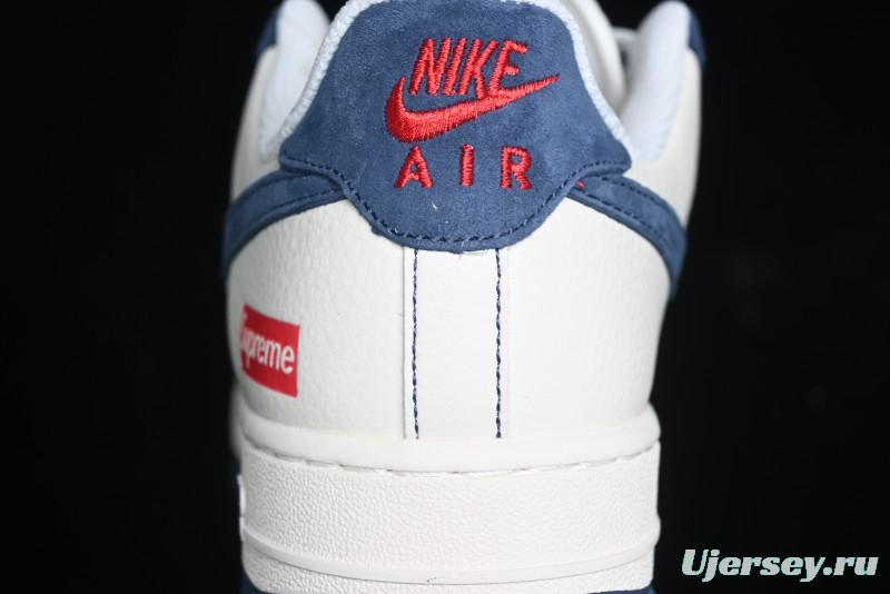 Nike Air Force 1 '07 Low Supreme Collaboration - Light Blue Suede Swoosh Casual Sneakers - XZ3328-669