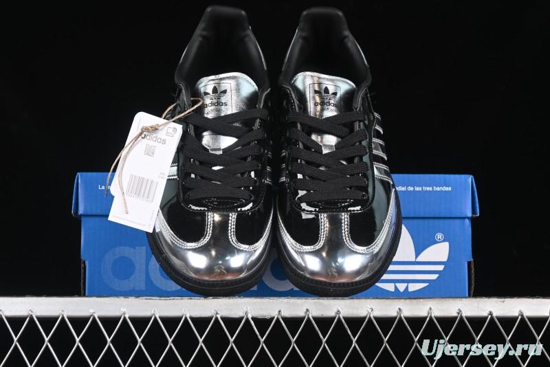 Adidas Samba Atmos IH3364 Patent Leather Black Silver Casual Sneakers