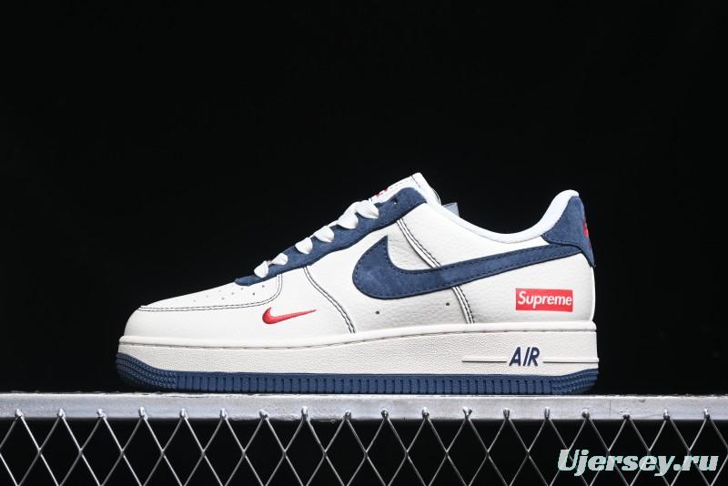 Nike Air Force 1 '07 Low Supreme Collaboration - Light Blue Suede Swoosh Casual Sneakers - XZ3328-669