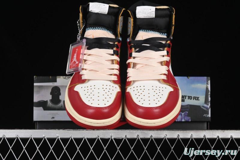 Nike Union x Air Jordan 1 Retro High Basketball Shoes with Chicago-Inspired Colorway - HV8563-600