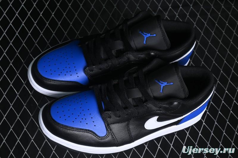 Nike Air Jordan 1 Low Retro Basketball Shoes Black Blue - 553558-042