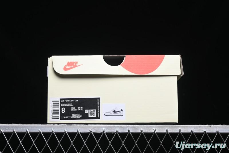 Nike Air Force 1 '07 Low Stussy Collaboration - White Black Sole Low-Top Casual Sneakers - XZ6188-279