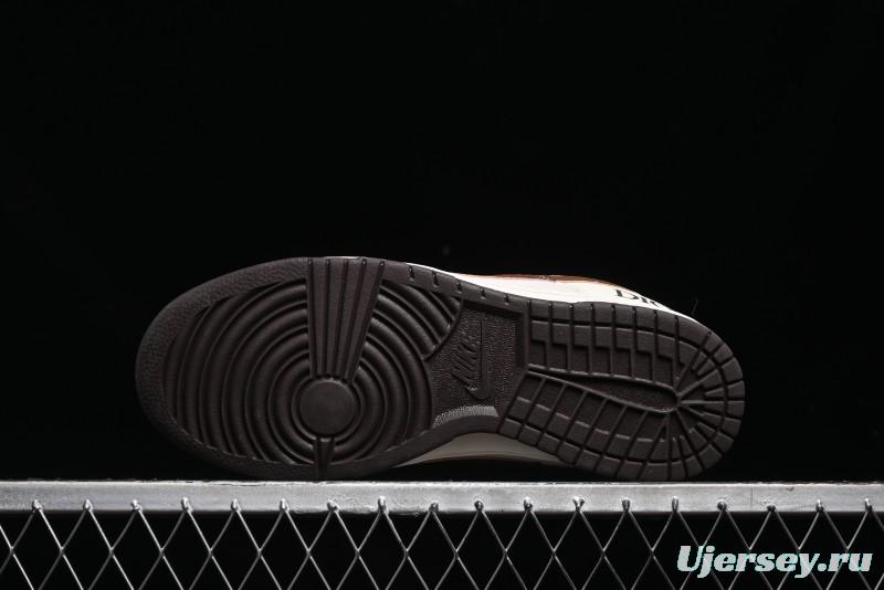 Nike SB Dunk Low Dior Collection - Beige Brown Swoosh Anniversary Custom Low-Top Casual Skate Shoes - XD6188-046