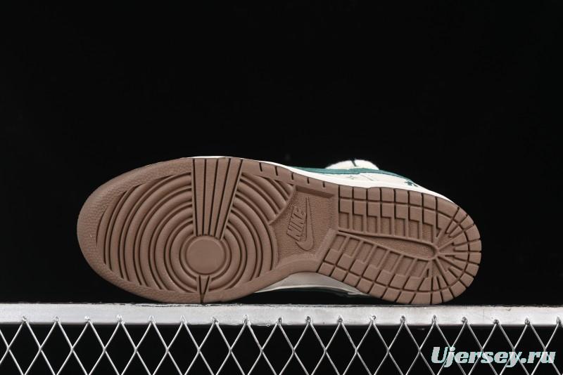 Nike SB Dunk Low Violent Bear Series - Strap Beige Green Check Anniversary High-End Custom Low-Top Casual Sneakers - SJ2068-292