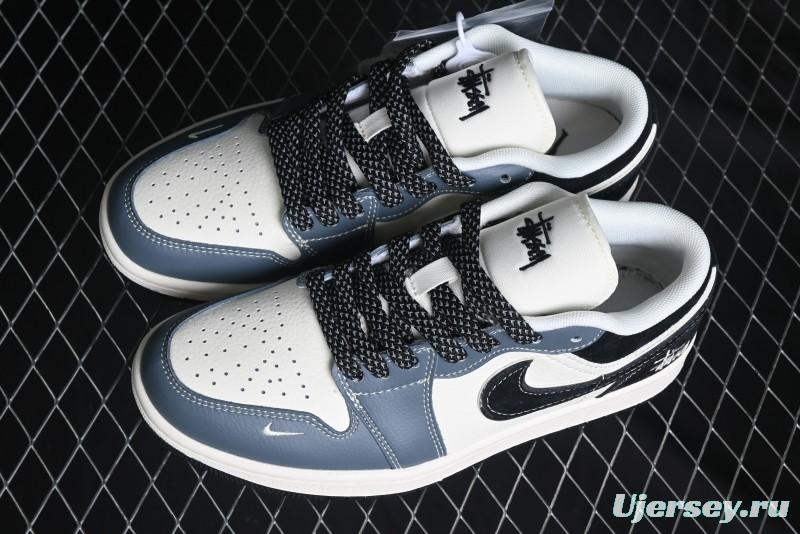 Nike Air Jordan 1 Low Stussy Collaboration Retro Basketball Shoes - XX3318-505