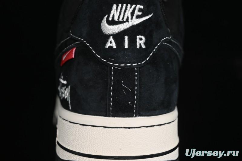 Nike Air Force 1 '07 Low Stussy Collaboration - Black/Red Label Low-Top Casual Sneakers - SJ6698-008