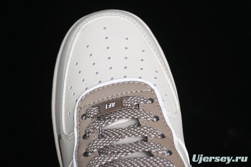 Nike Air Force 1 '07 Low Stone Island x Supreme Collaboration - Beige Brown Swoosh Casual Sneakers - BB1616-306