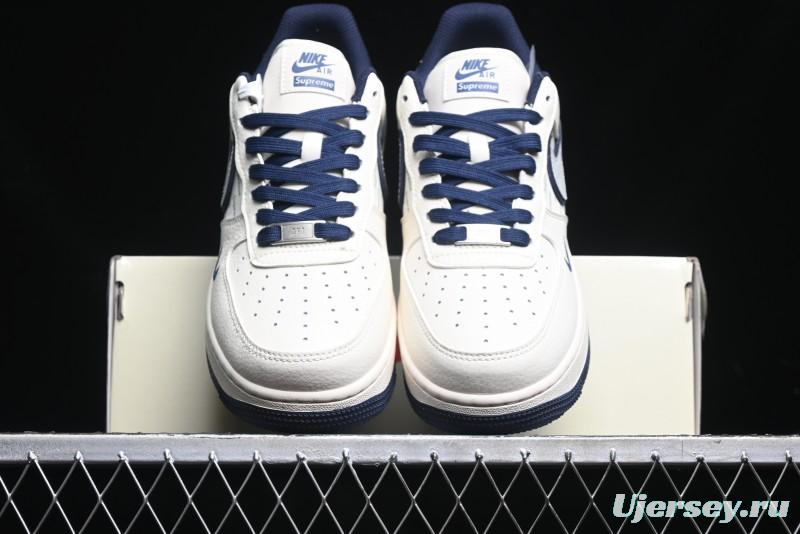 Nike Air Force 1 '07 Low Supreme Collaboration - Light Blue Shadow Swoosh Casual Sneakers - XZ6188-989