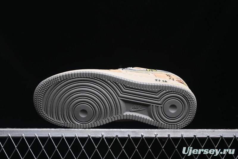 Nike Air Force 1 '07 Low Top Casual Sneakers Wild Monkey King Custom Design - CD1212-999