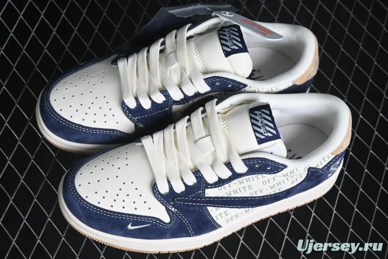 Nike Travis Scott x Fragment Design x Air Jordan 1 Low OG SP AJ1 Retro Sneakers - SJ2068-110