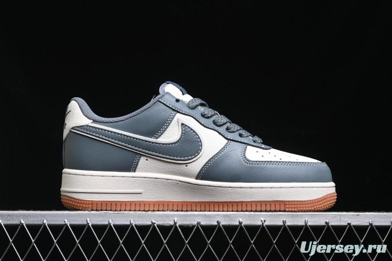 Nike Air Force 1 '07 Low Stussy Collaboration - Grey White Gum Sole Low-Top Casual Sneakers - XZ9688-101