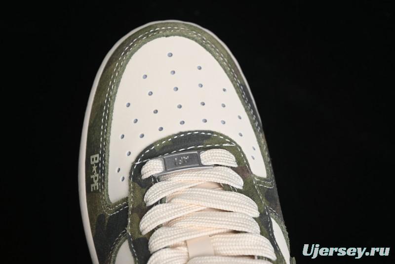 Nike Air Force 1 '07 Low Bape Collaboration - Jungle Camouflage Low-Top Casual Sneakers - CH6336-509