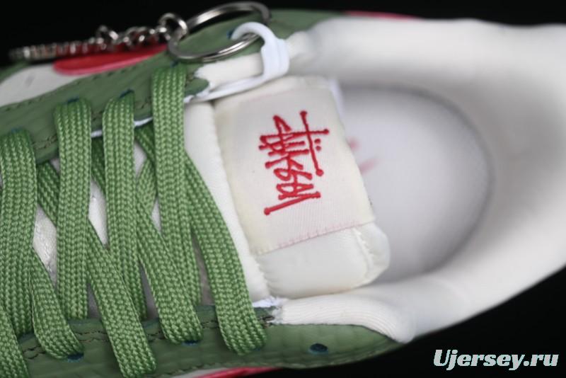 Nike Air Force 1 '07 Low Stussy Collaboration - Snake Green Low-Top Casual Sneakers - KK1988-028